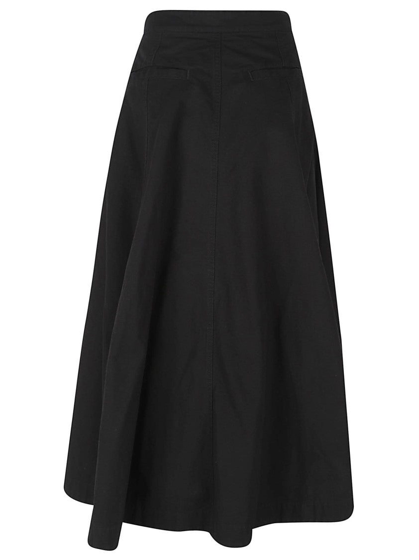 Balenciaga Godet Cut Black Skirt With Invisible Zip Closure