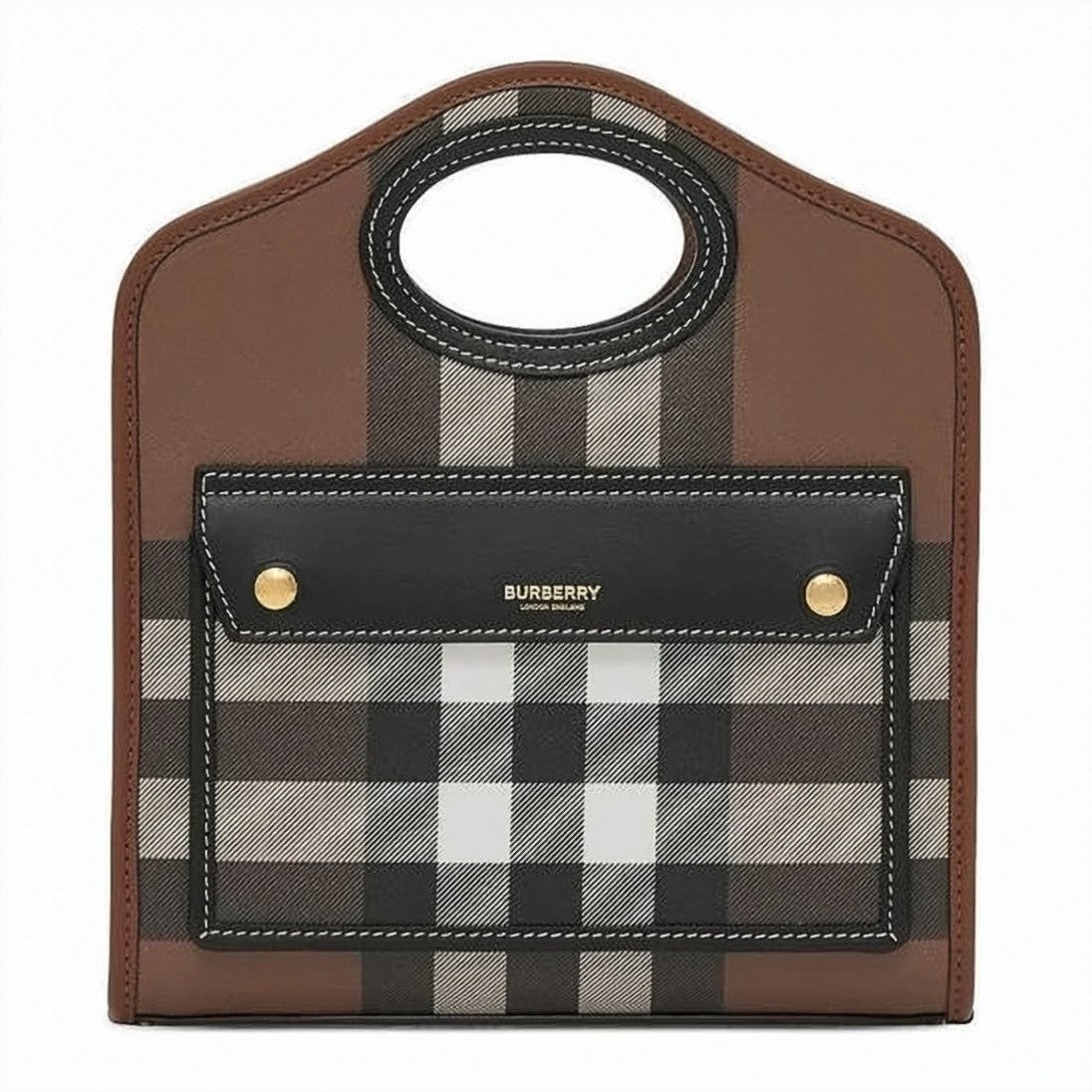 Burberry Classic Check Pattern Tote Bag With Structured Design