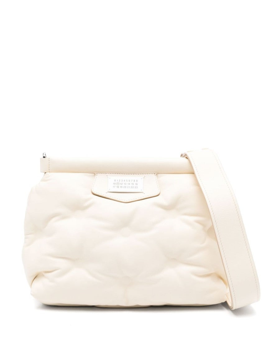 Maison Margiela Quilted White Shoulder Bag With Plush Texture
