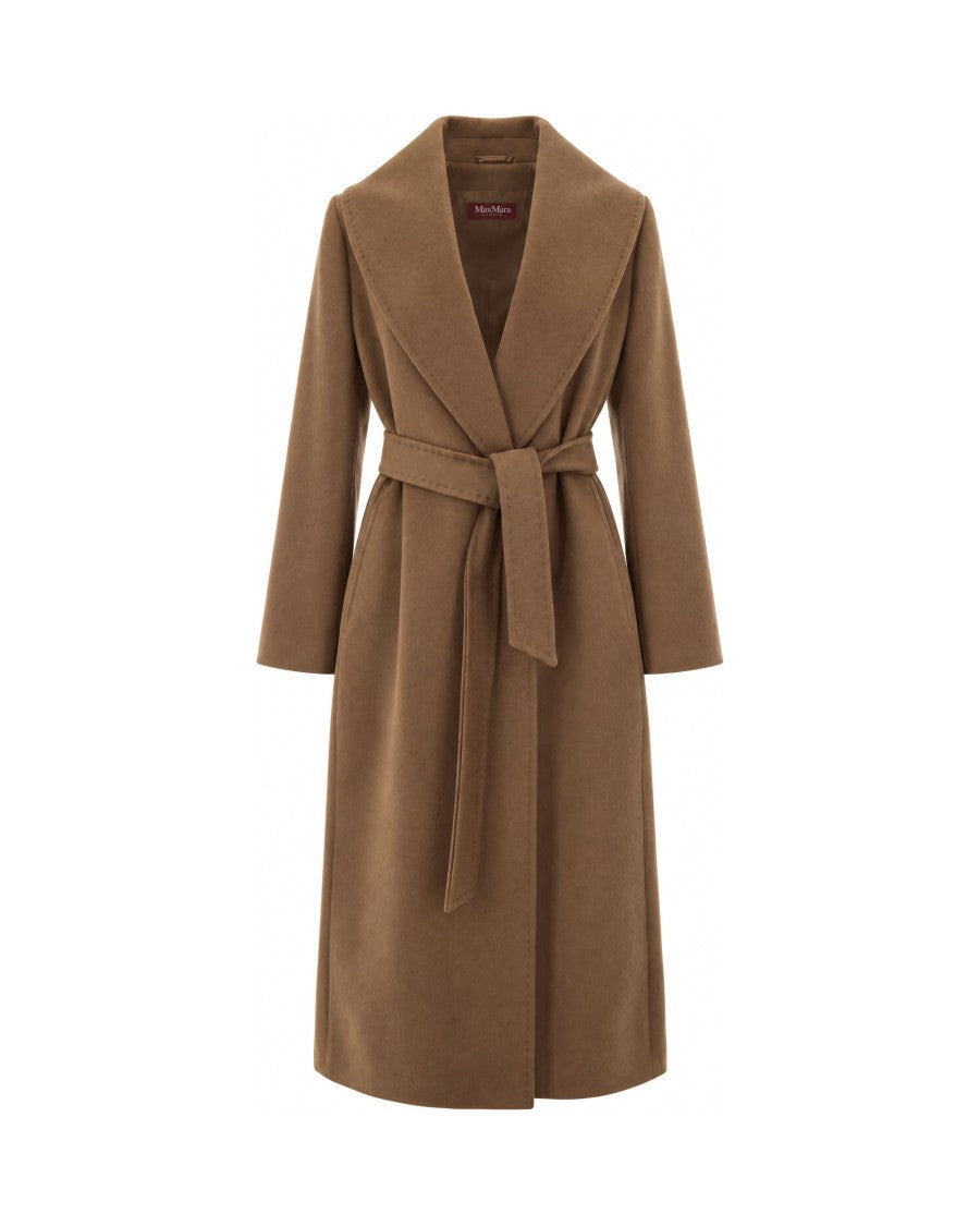 Max Mara Cuoio Loriana Shawl Collar Pure Wool Coat