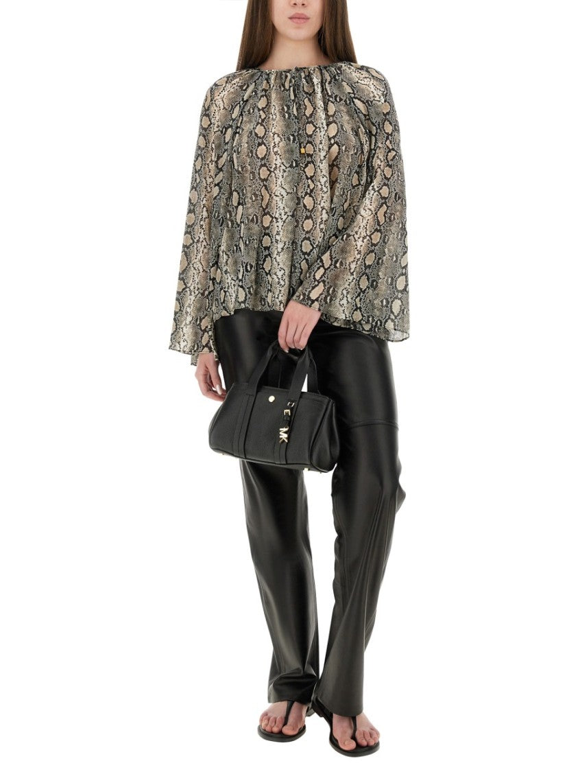 Michael Michael Kors Straight-Leg Black Lamb Leather Pants