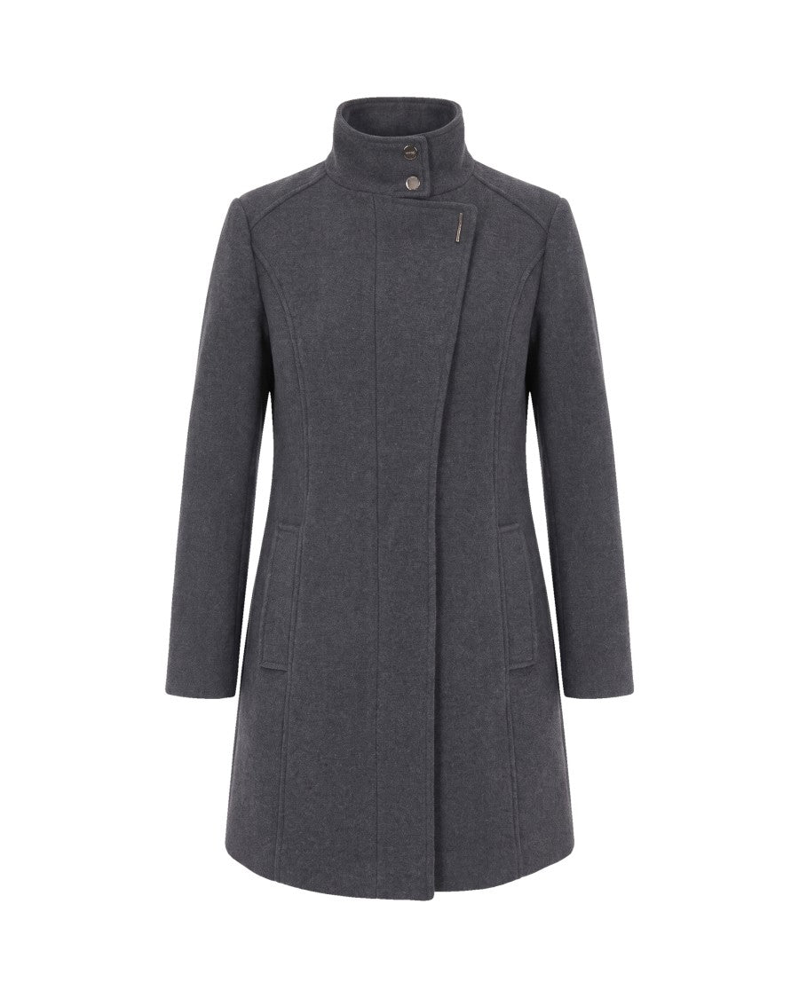 Liu Jo Ash Grey Wool-Blend Midi Coat