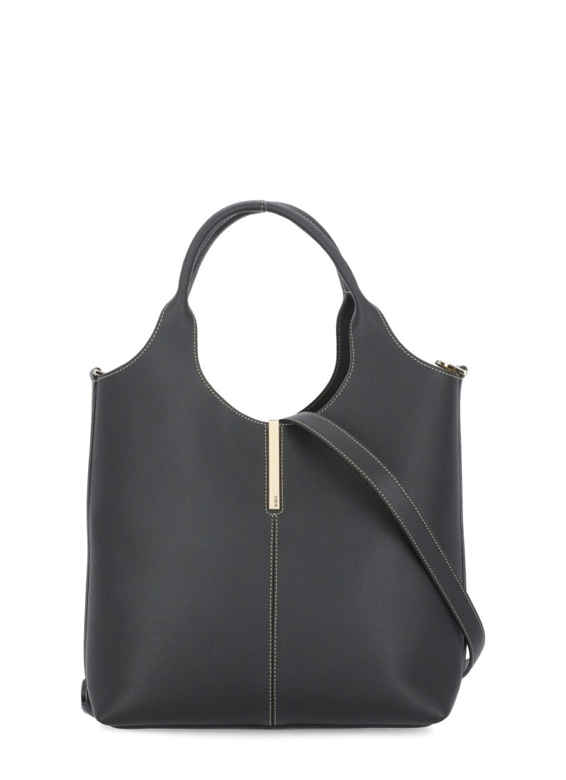 Tod's Black Leather Shopping Bag