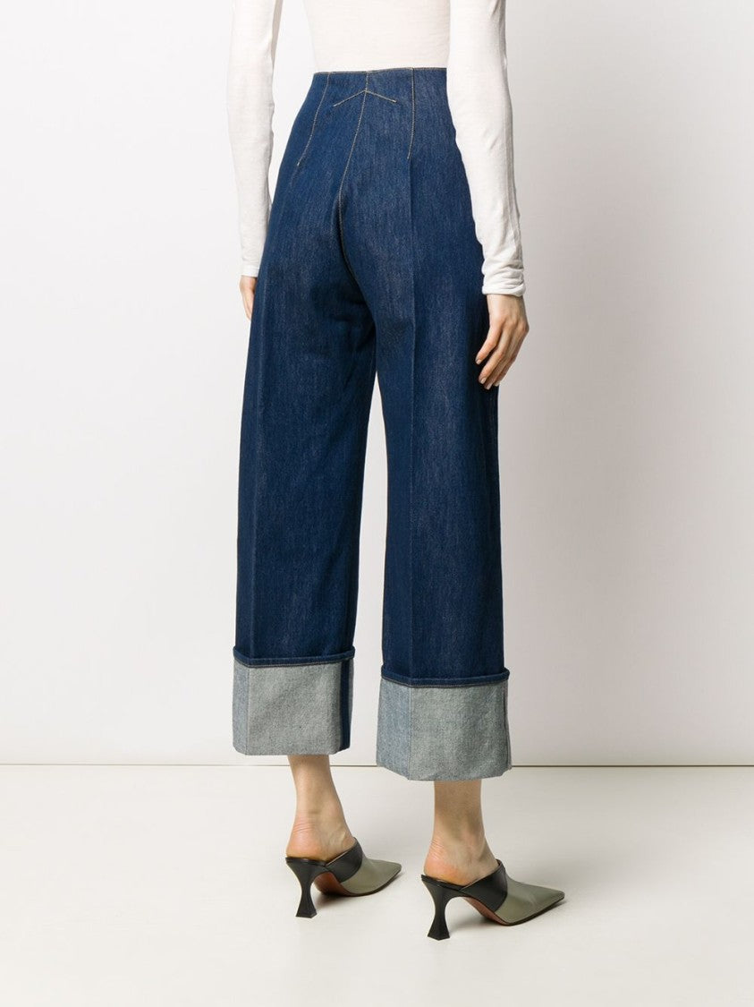 Patou High-Rise Cuffed Jeans