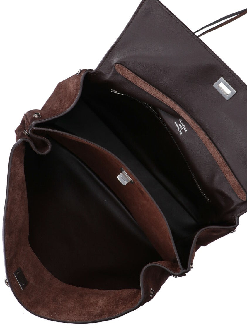 Balenciaga Medium Brown Calf Suede Handbag With Removable Strap