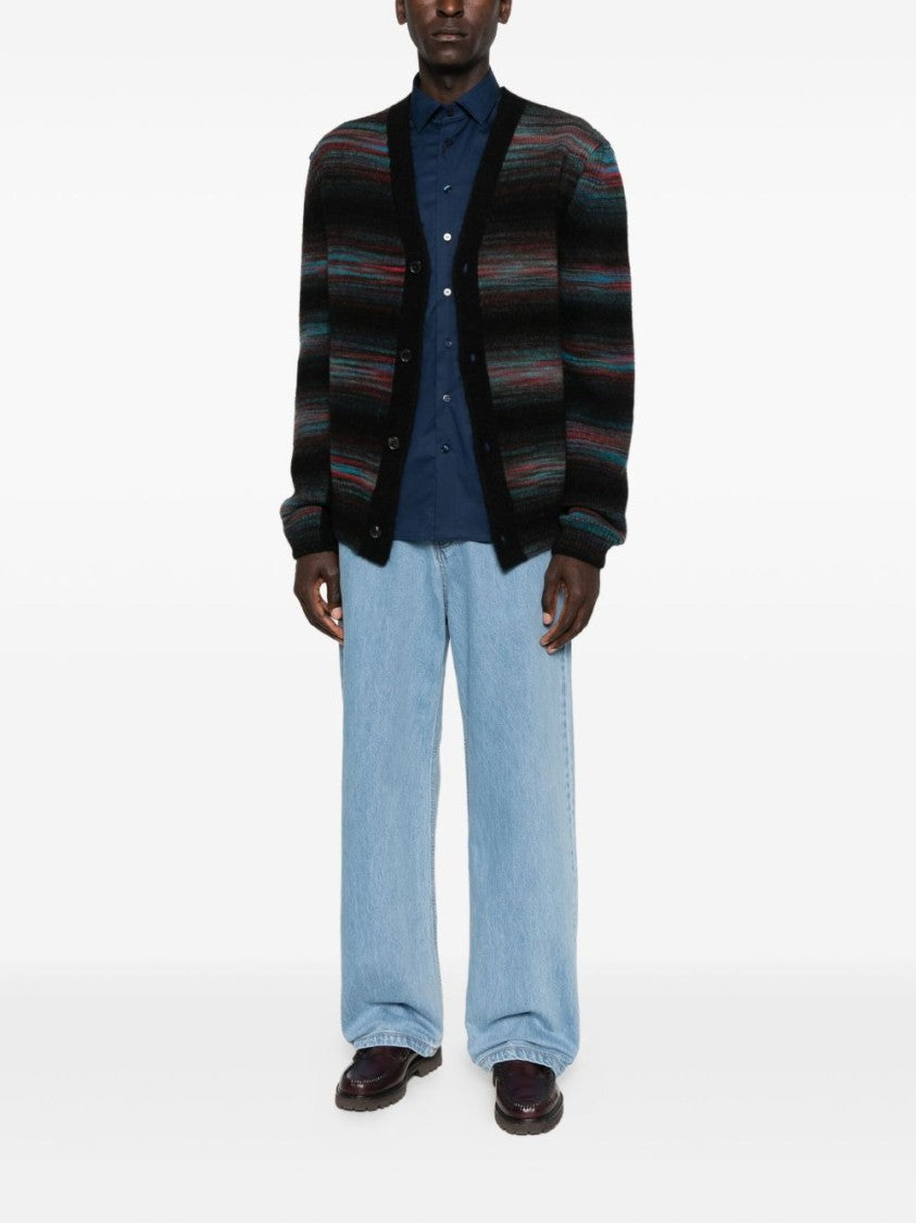 Paul Smith Horizontal Striped Cardigan With V-Neck