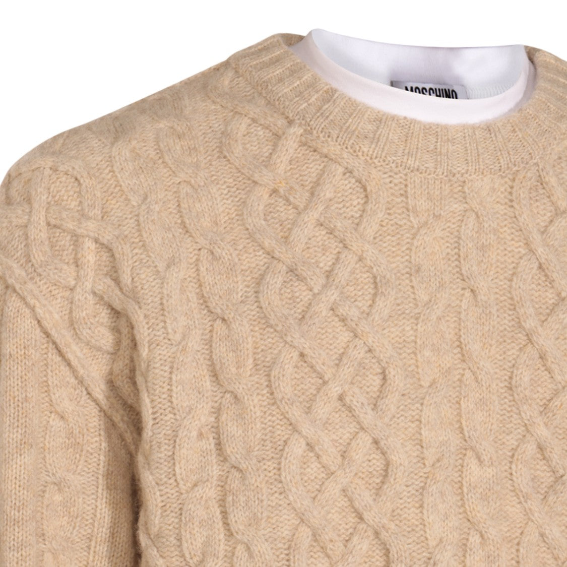Moschino Classic Cable Knit Sweater With Crew Neckline