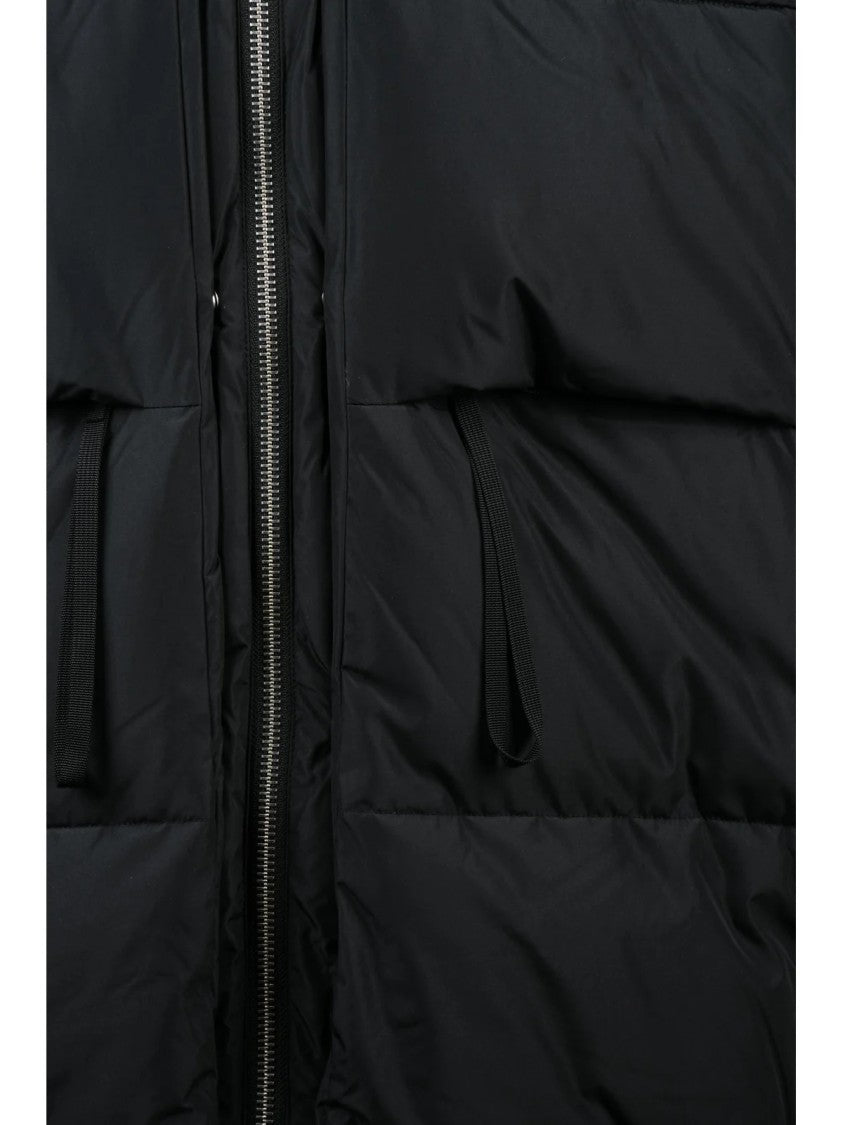 Embassy Of Bricks And Logs Oversized Quilted Down Jacket With Hood And Side Slits