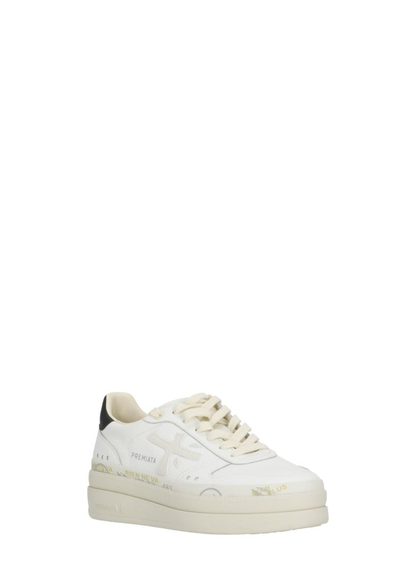 Premiata White Micol 8197 Leather Sneakers