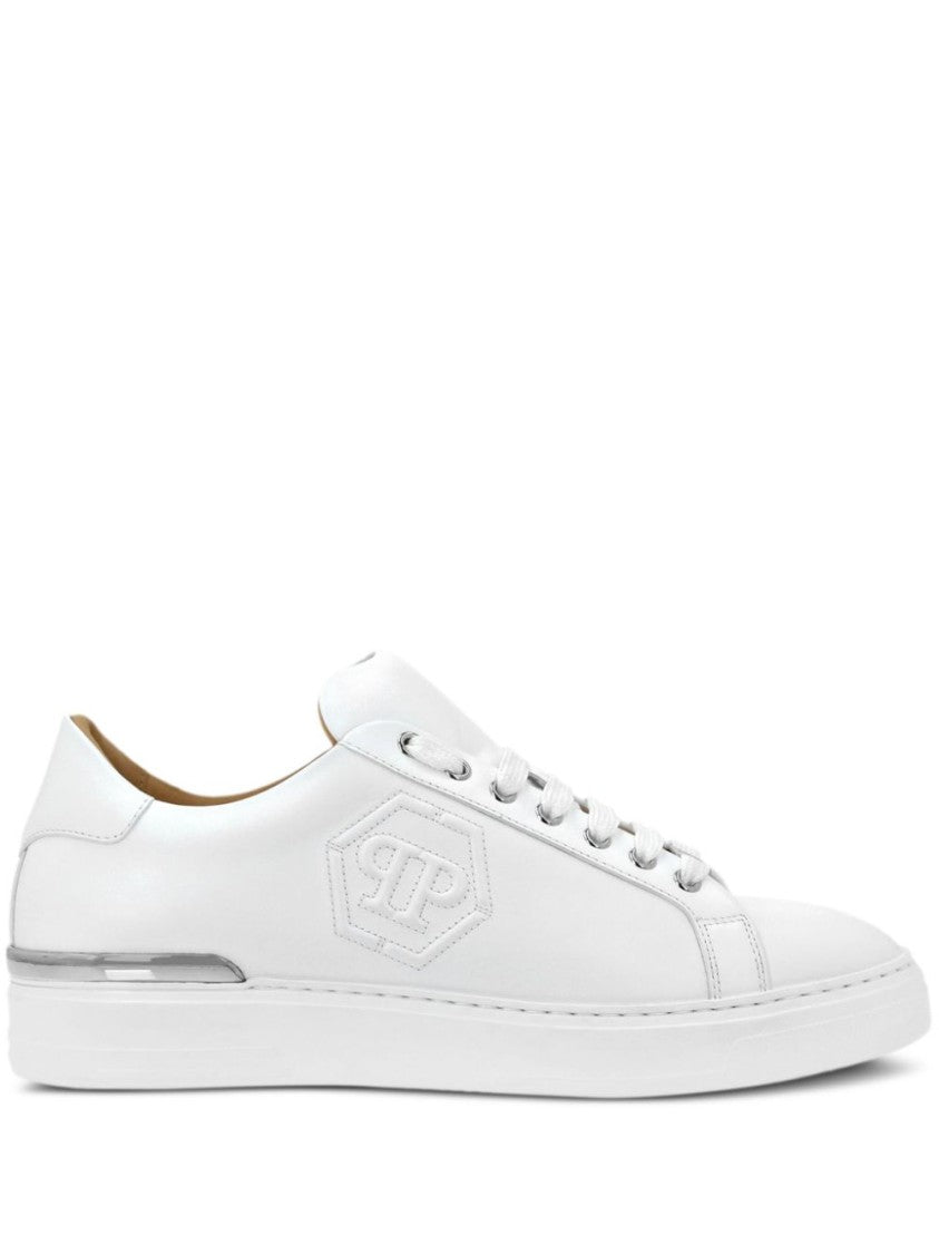 Philipp Plein White Embossed Sneakers