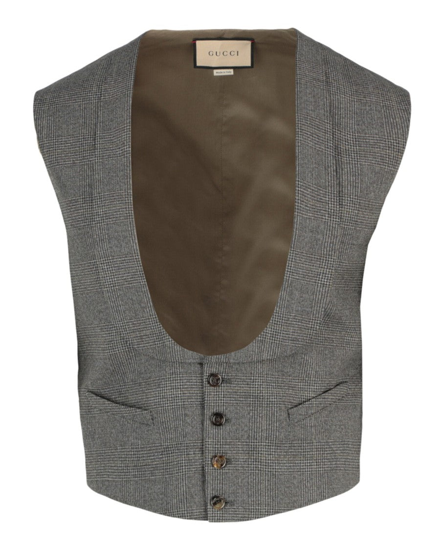 Gucci Plaid Tailored Vest