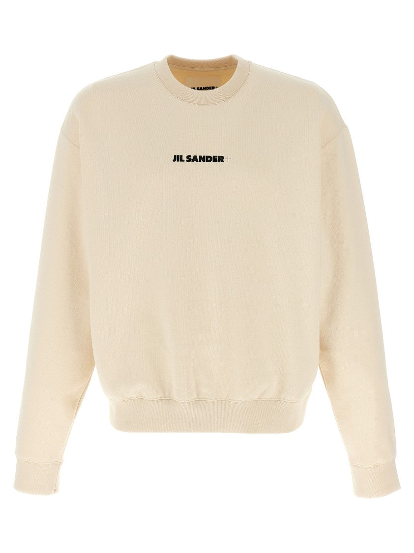 Jil Sander Brushed Cotton Sweatshirt With Front Logo Print