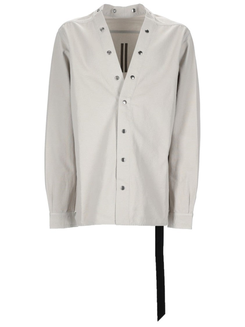 Drkshdw By Rick Owens Larry Cotton V-Neck Strap Shirt