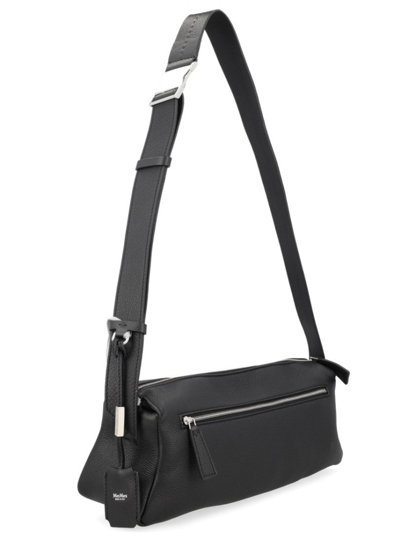 Max Mara Elongated Leather Shoulder Bag With Subtle Logo Detail