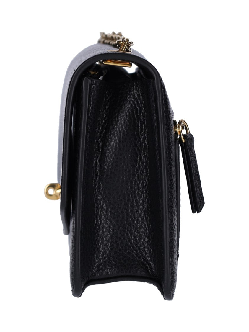 Mulberry "Darley" Small Bag, In Black Hammered Leather