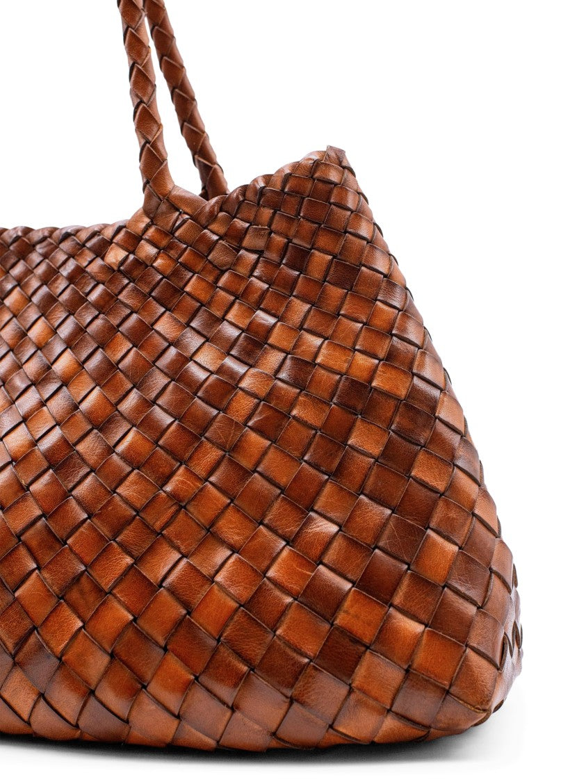 Dragon Diffusion Buff Calf Leather Handbag With Braided Handles