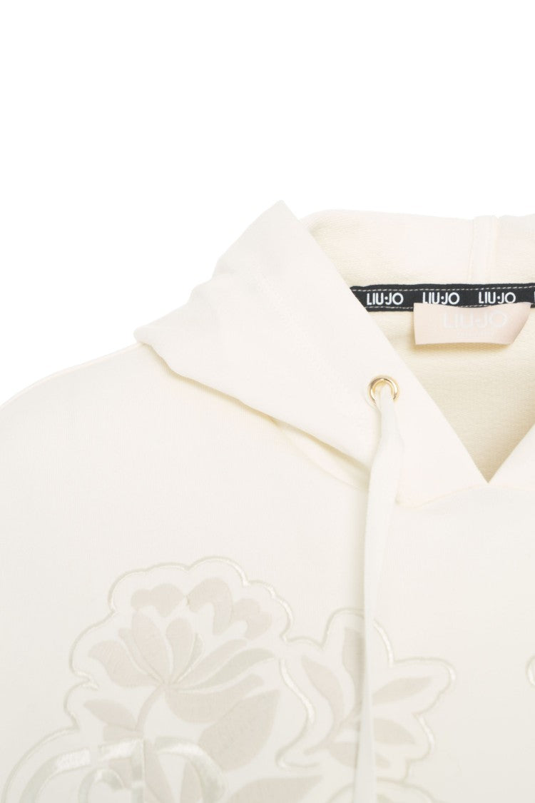 Liu Jo Creamy White Oversized Sweatshirt