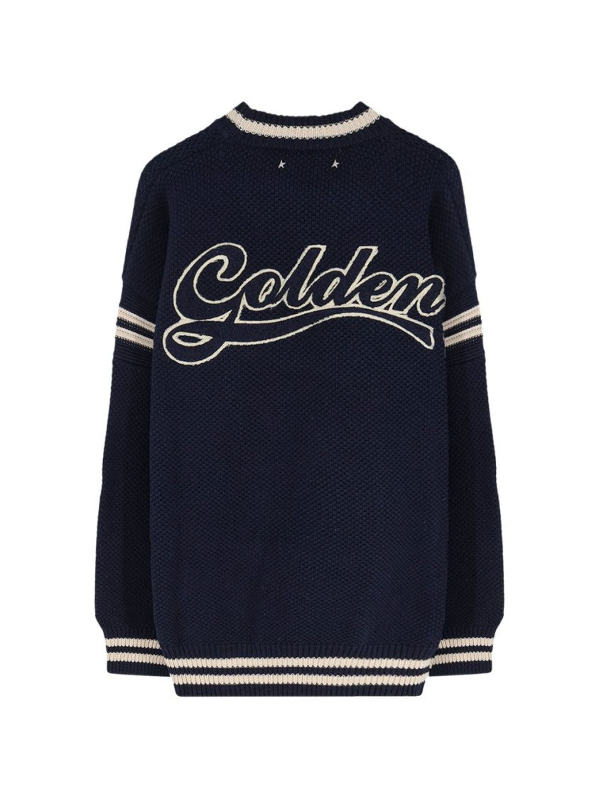 Golden Goose Textured Knit Sweater With Embroidered Detail