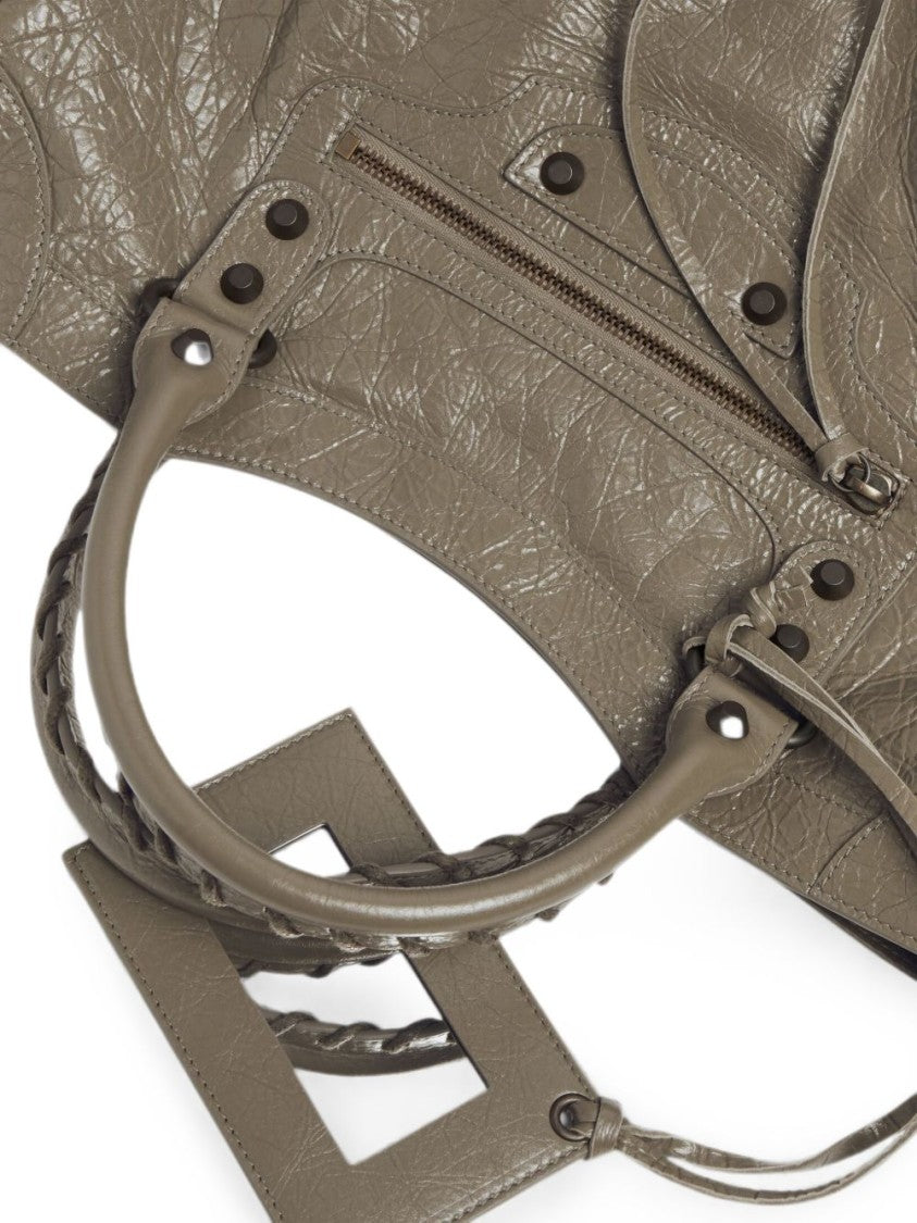 Balenciaga Textured Braided Leather Handbag