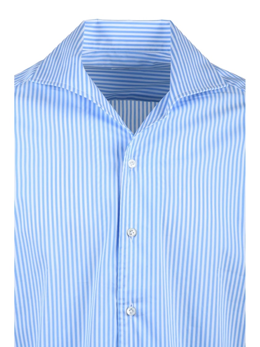 Sonrisa White Sky Blue Cotton Polyamide Elastane Shirt