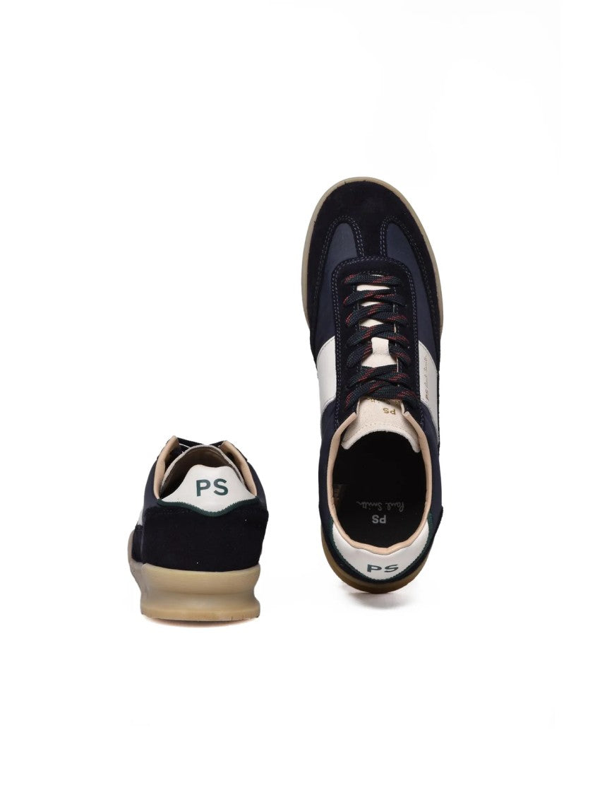 Paul Smith Blue Low-Top Nylon Leather Panel Sneakers