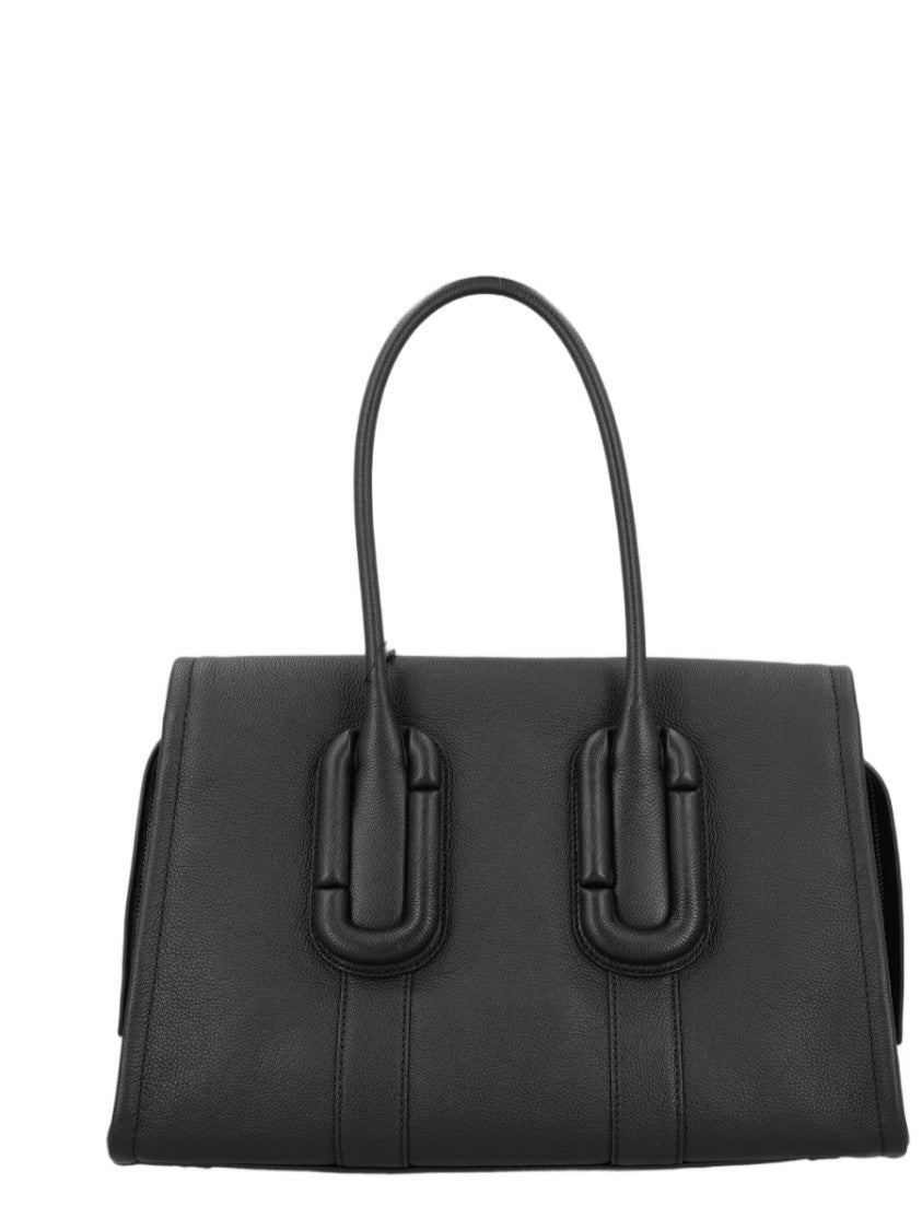 Marc Jacobs Black Smooth Leather Discrete Logo Handbag