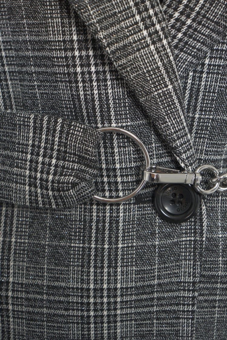 Liu Jo Glencheck Tailored Blazer With Chain Belt
