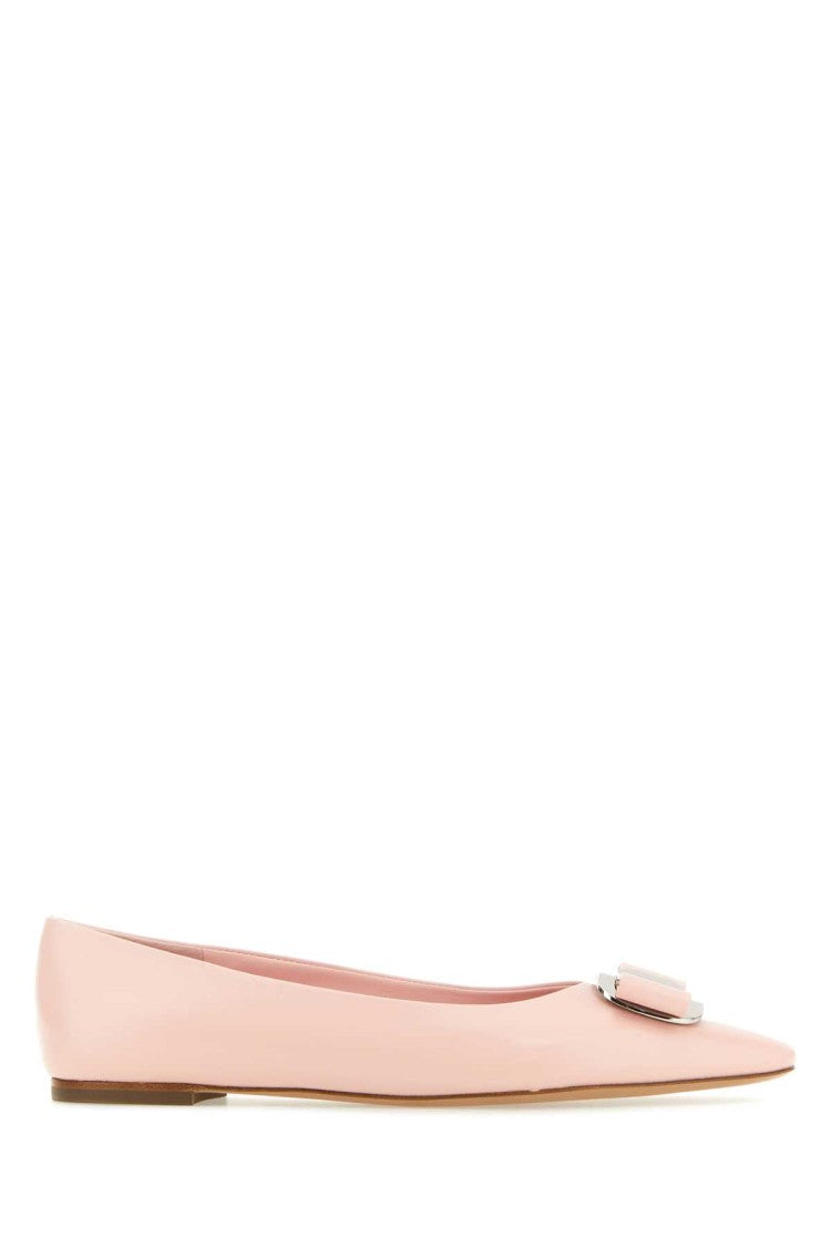 Salvatore Ferragamo Pink Leather New Vara Ballerinas
