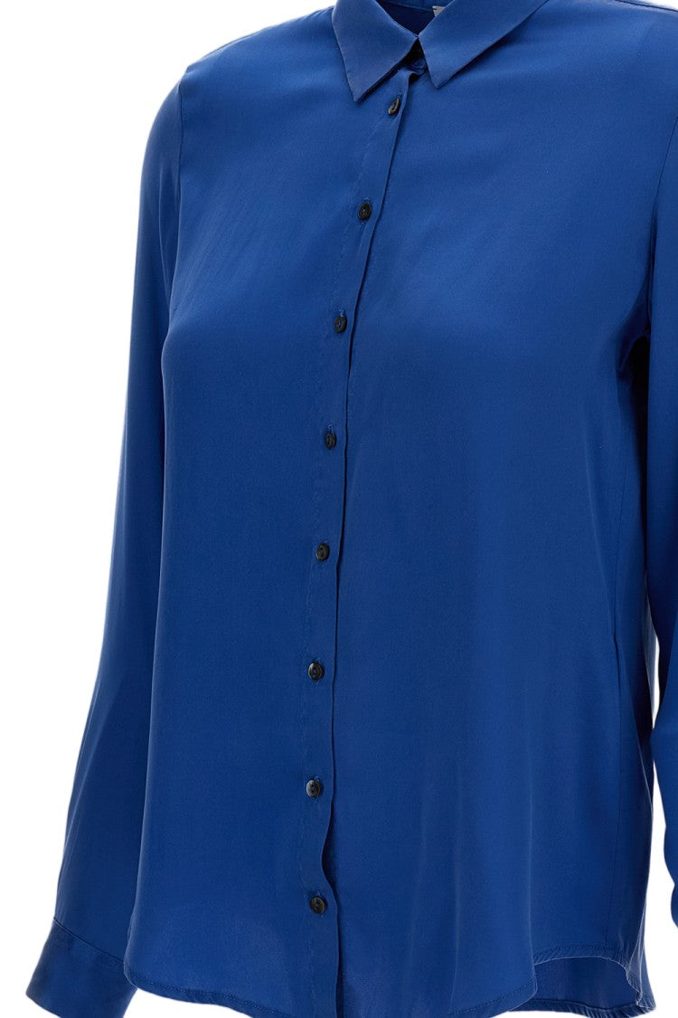 Q-Wins Long-Sleeve Button-Up Shirt With Classic Collar And Pleat Detail