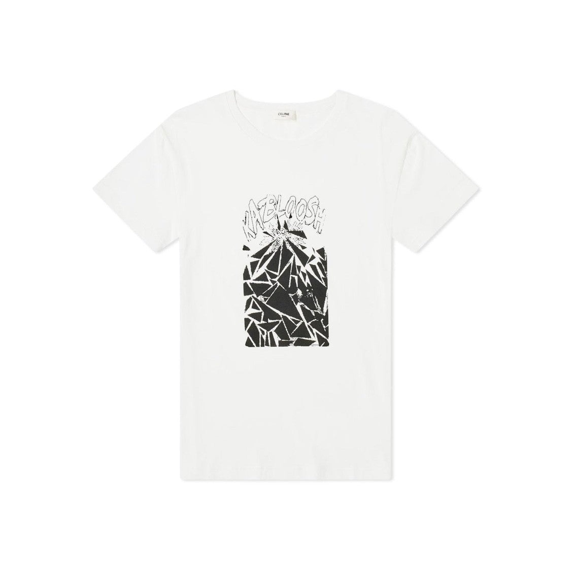 Celine Graphic Print Cotton T-Shirt With Round Neckline