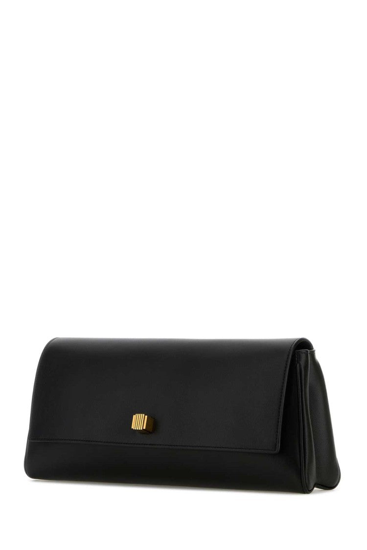 Khaite Black Leather Audrey Clutch