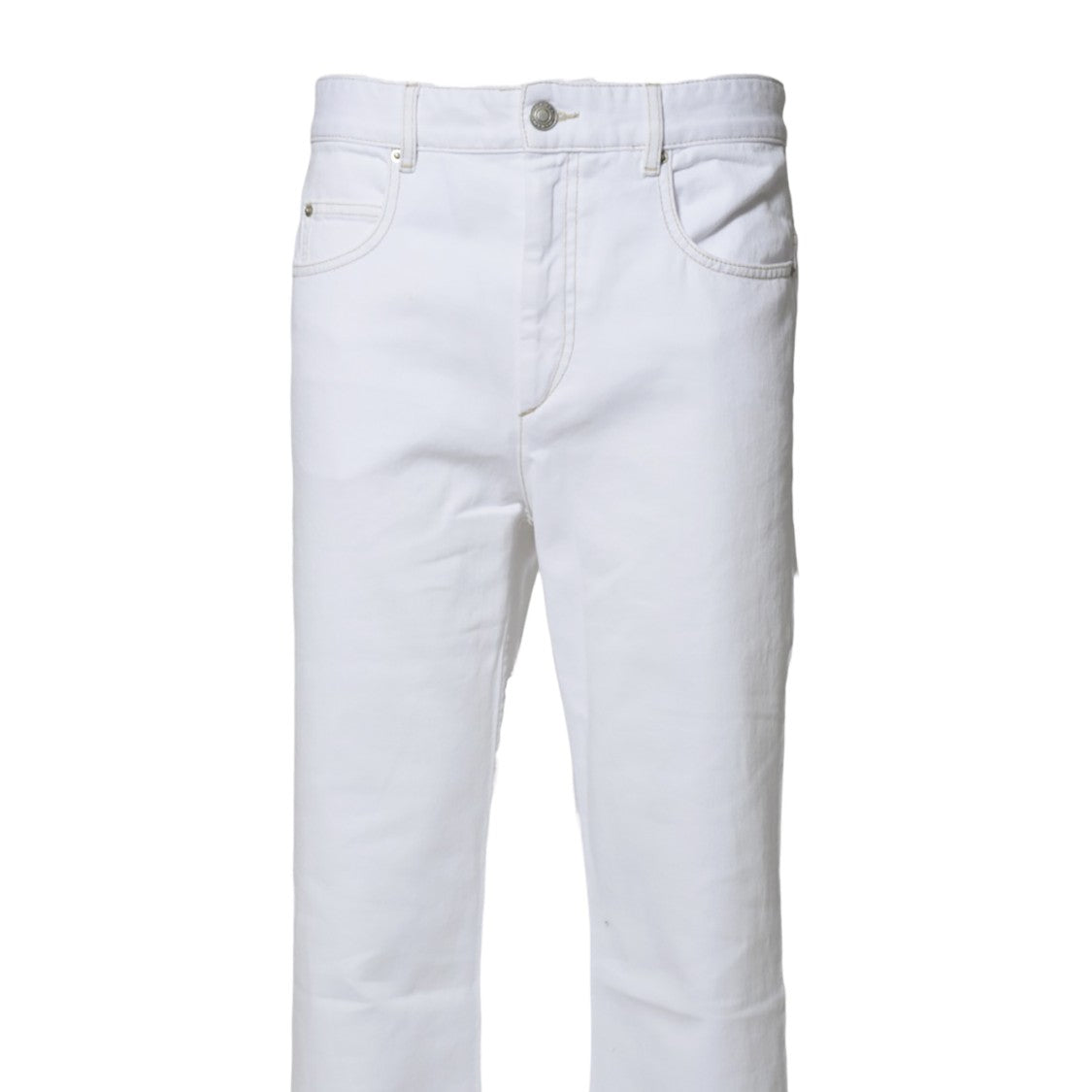 Isabel Marant Belvira Bootcut Jeans In White Denim
