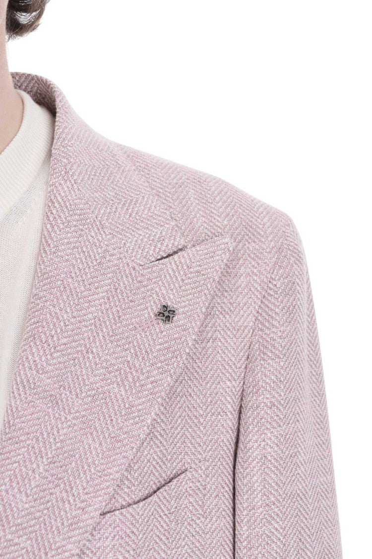 Tagliatore Pino Lerario Herringbone Wool-Linen Blazer