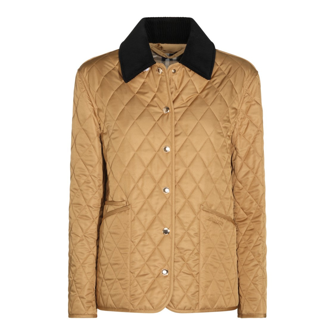 Burberry Quilted Short Corduroy-Collar Jacket