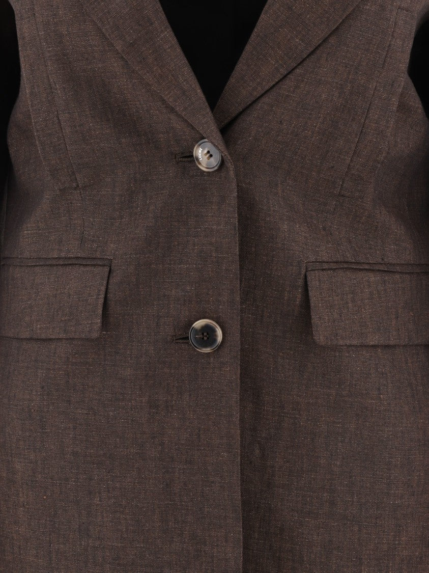 Loewe Tailored Brown Linen Blazer