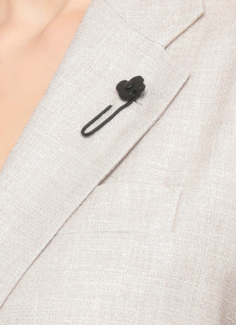 Lardini Beige Linen Classic Lapel Blazer