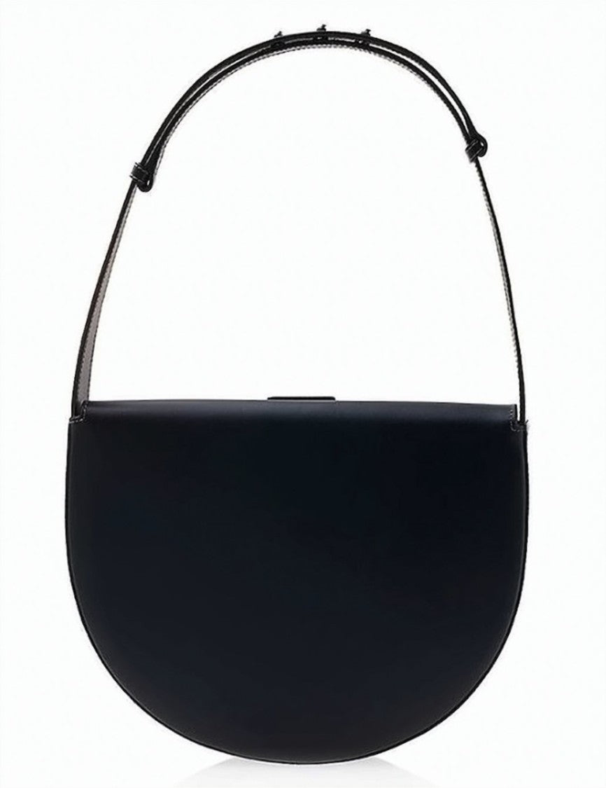 A.P.C. Half-Moon Black Calf Leather Shoulder Bag
