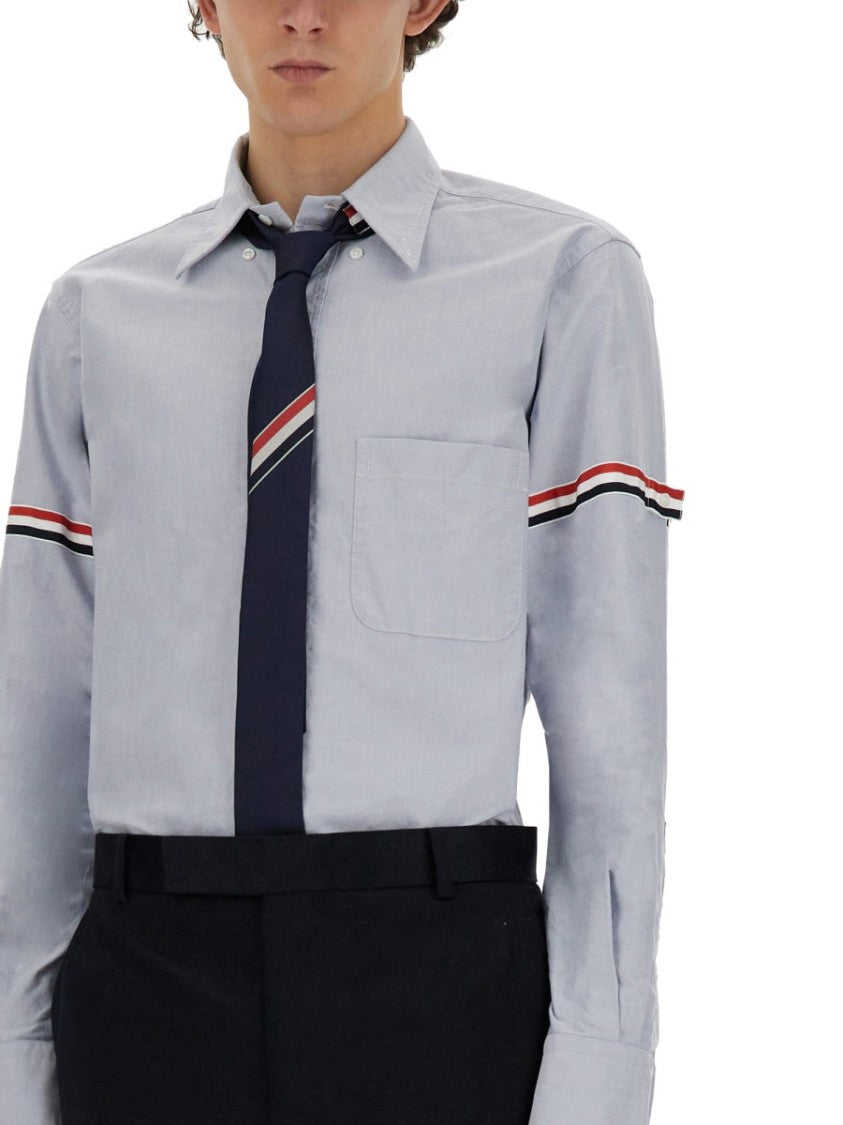Thom Browne Striped Bands Cotton Button-Down Shirt
