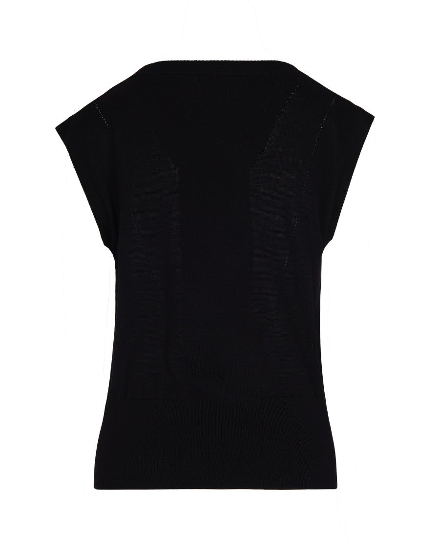 Patrizia Pepe Black Pure Wool Vest