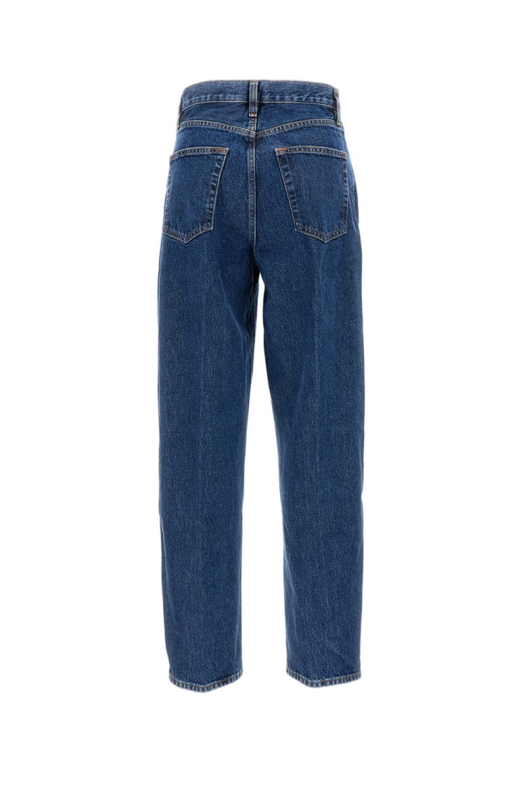 Frame High-Waisted Five-Pocket Denim Jeans With Front Zip Closure