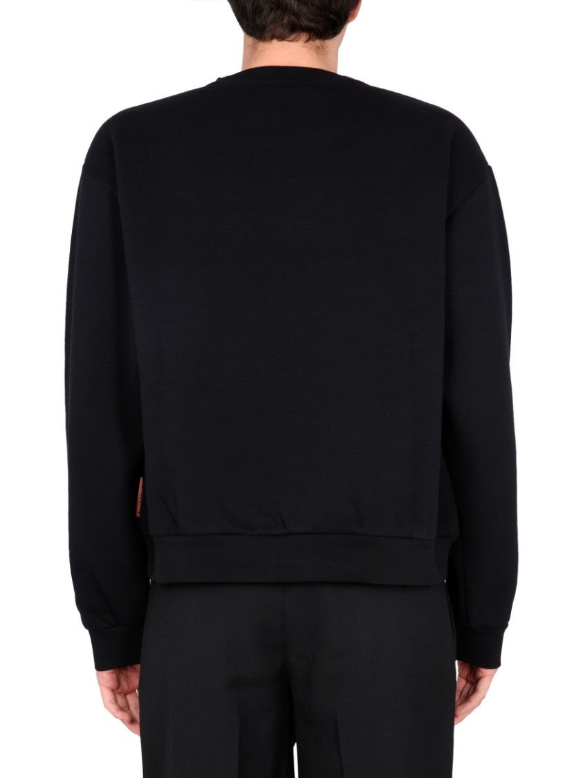 Acne Studios Regular Fit Black Cotton Sweatshirt With Minimalist Design