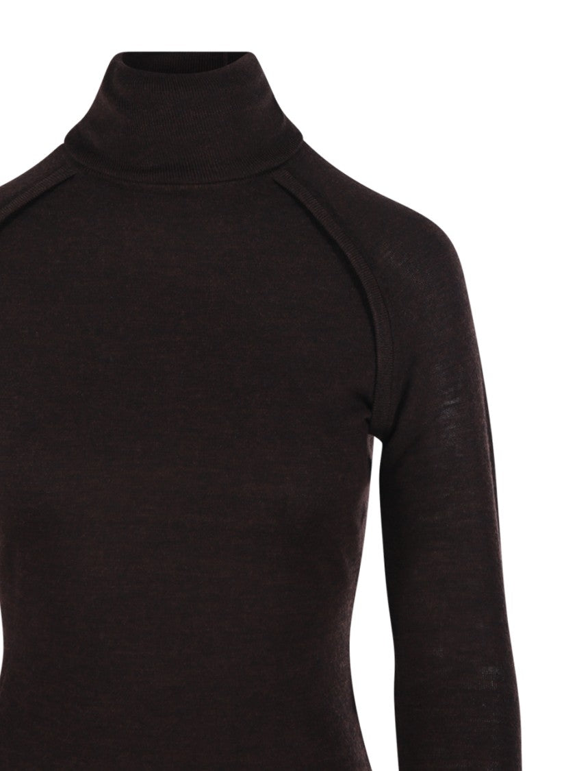 Victoria Beckham Fitted High Neck Top In Soft Merino Wool
