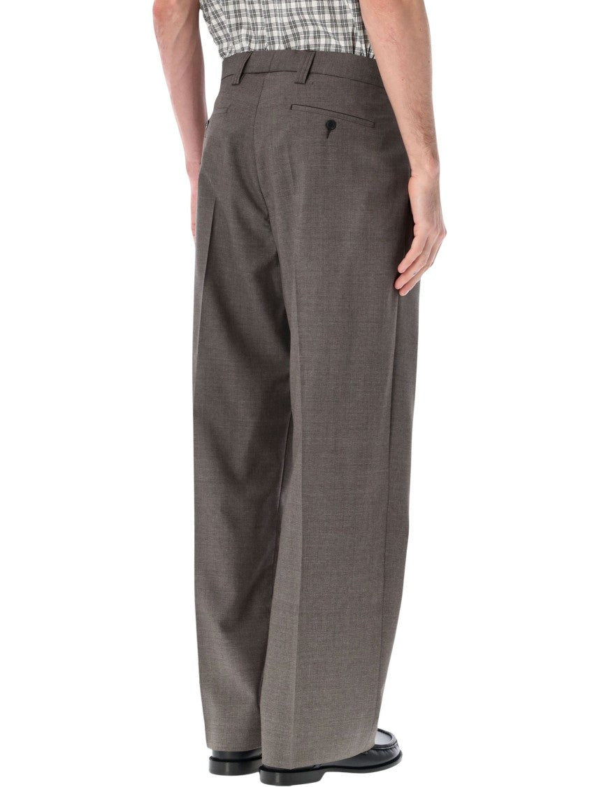 Mfpen Classic Wide Leg Double Pleat Trousers