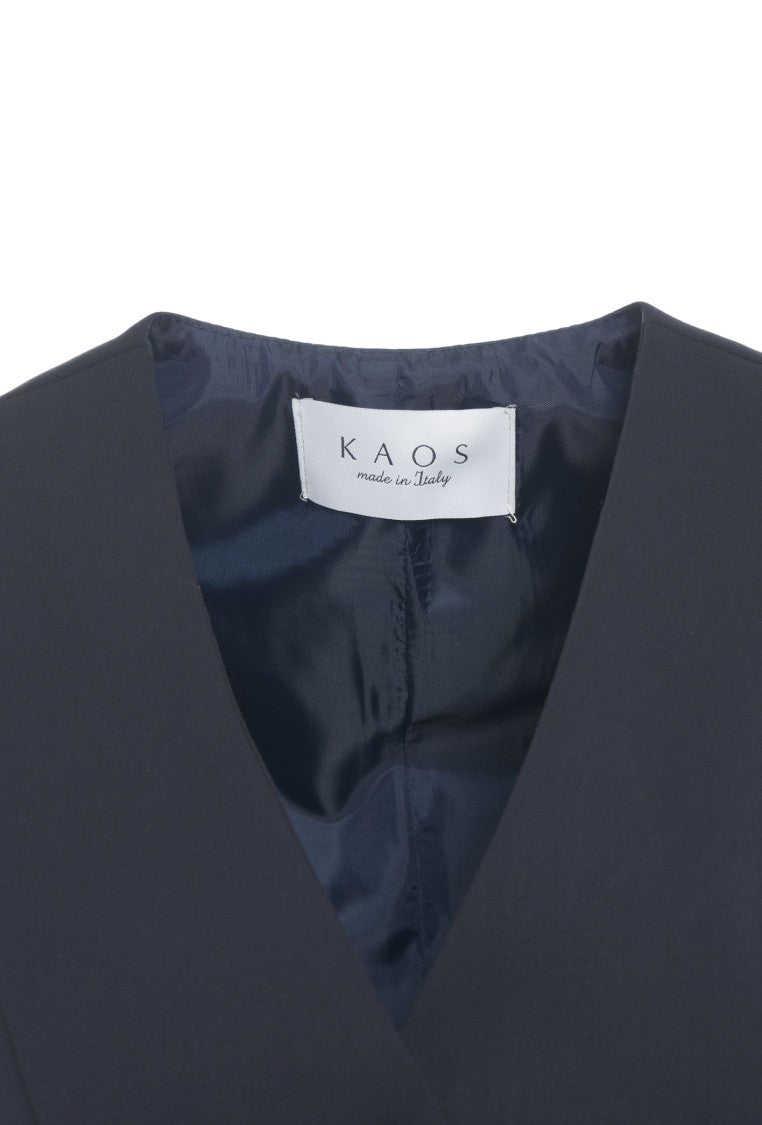Kaos Tailored Black Gilet With V-Neck