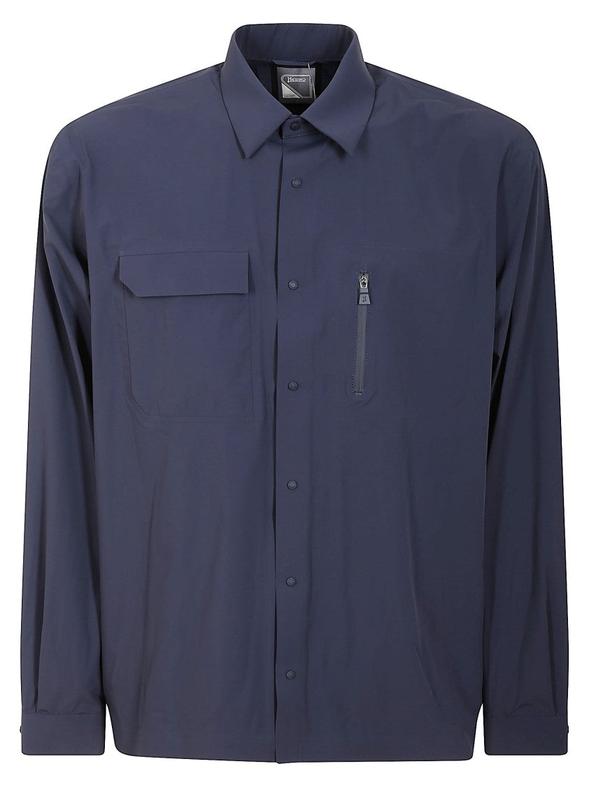 Herno Classic Button-Down Shirt With Zippered Pocket Detail