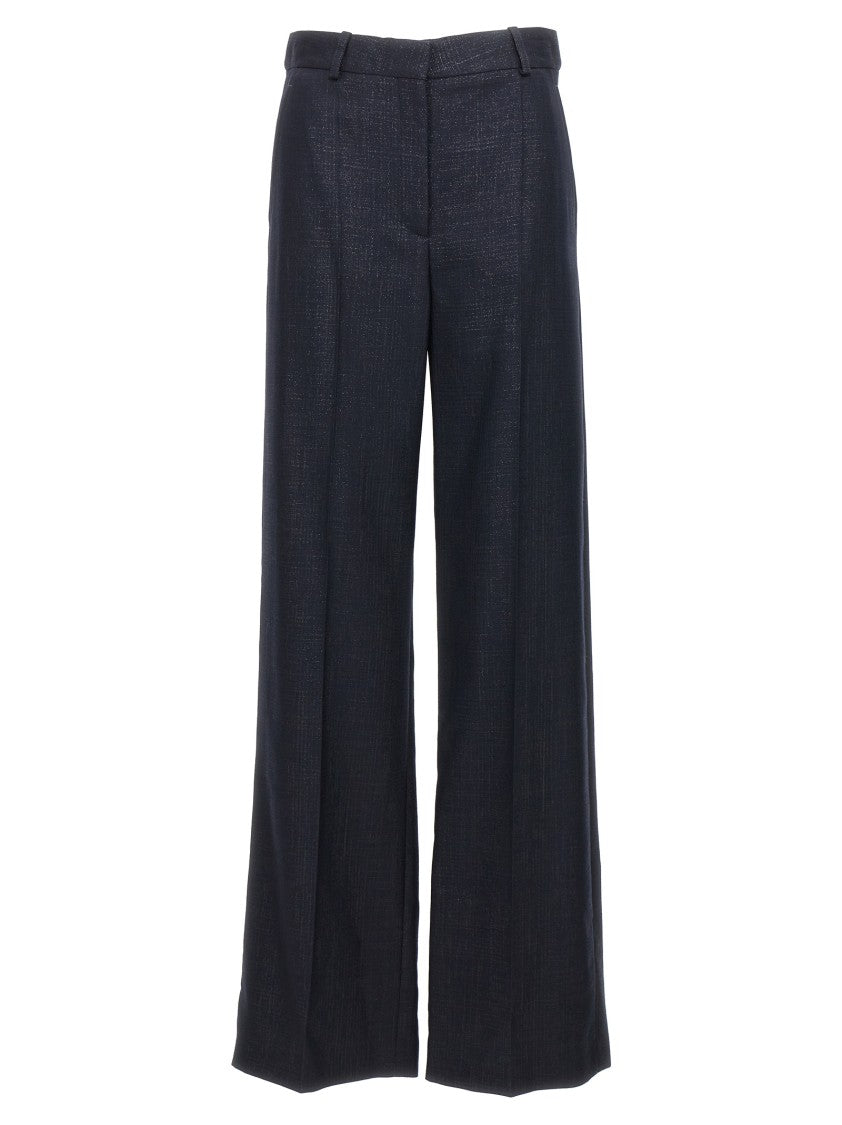 Stella Mccartney Check Print Lurex Wool Pants With Tailored Silhouette