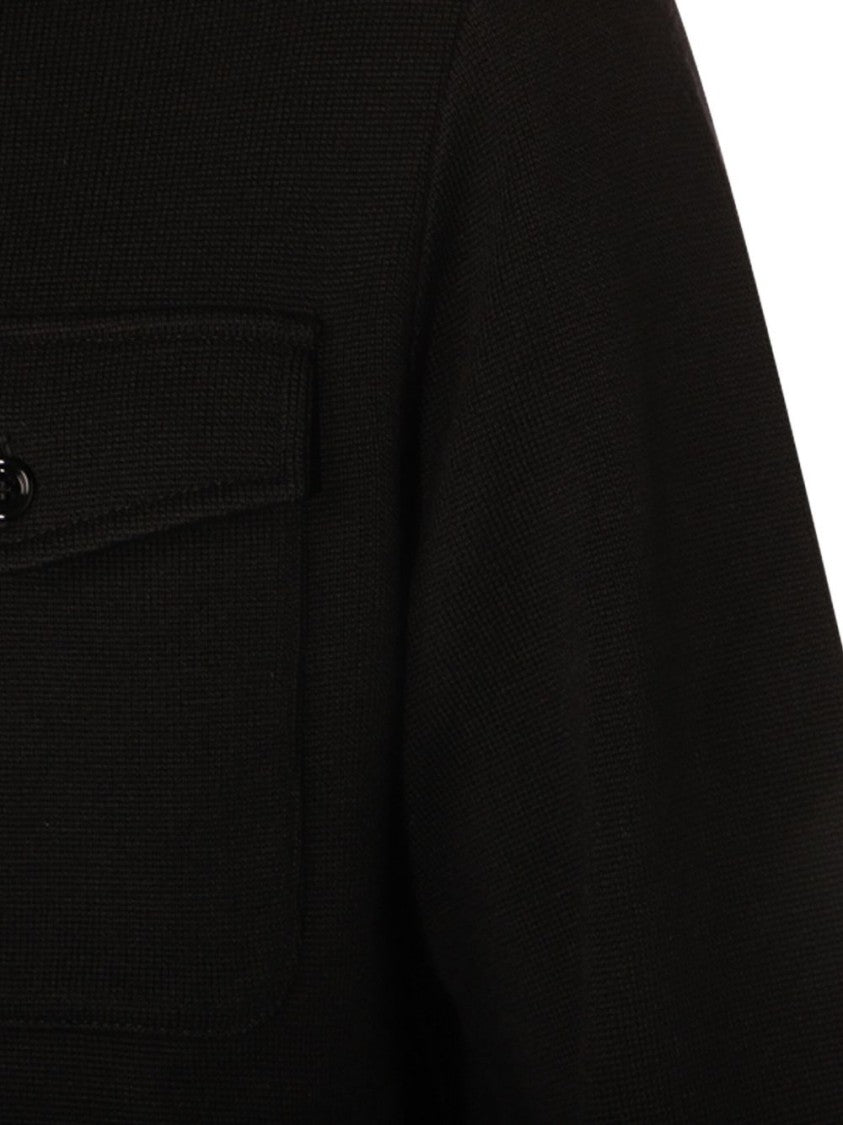 Lardini Textured Wool Knit Jacket With Button Fastening And Flap Pockets