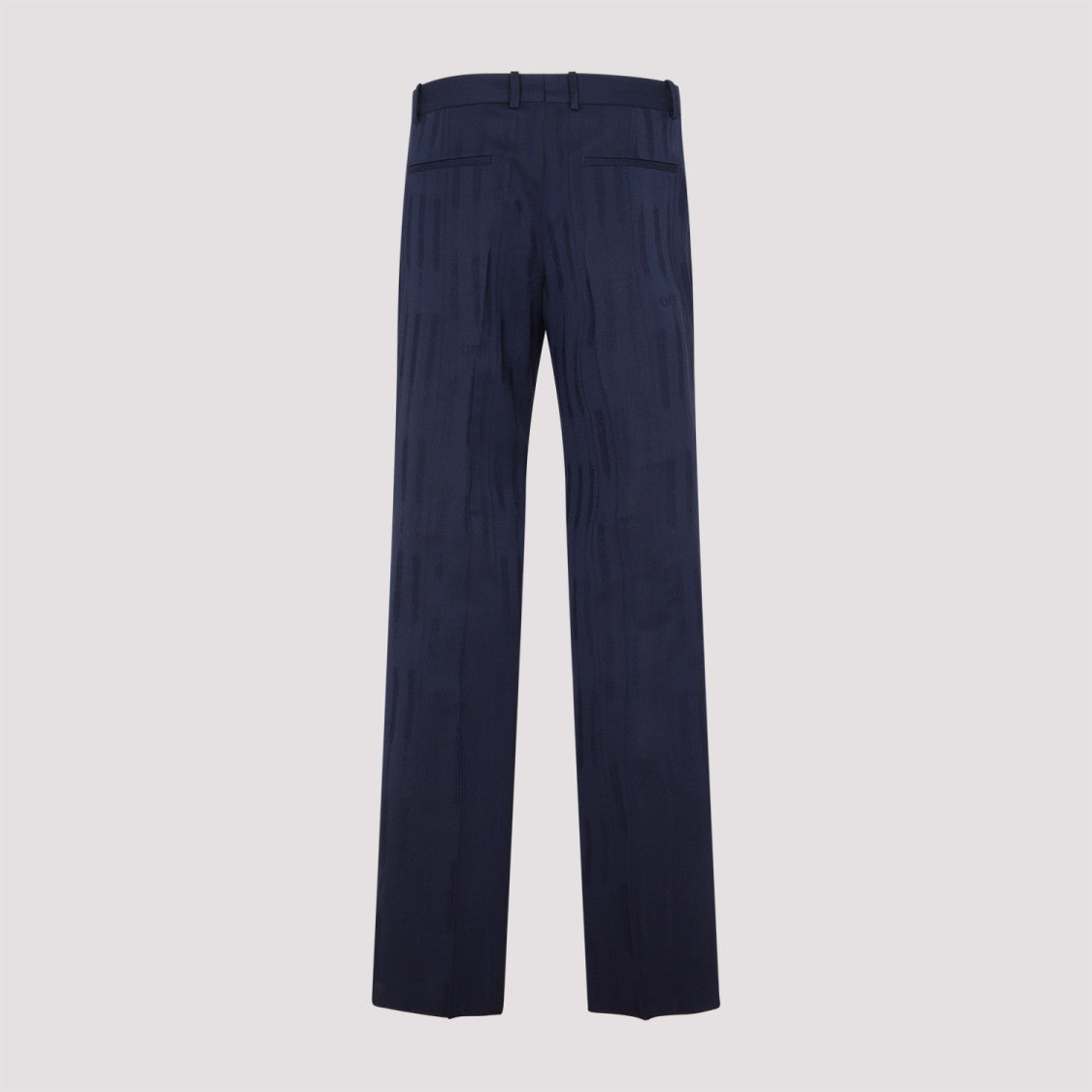 Off-White Blue Sierra Leone Virgin Wool Shibori Jacquard Slim Pant