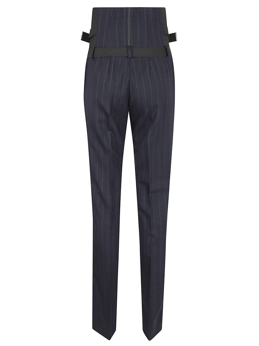 Pinko Pinstriped High-Waisted Trousers With Boning Details