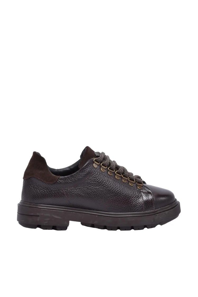 Marechiaro 1962 Brown Hammered Leather Rubber Men's Hammered Boots
